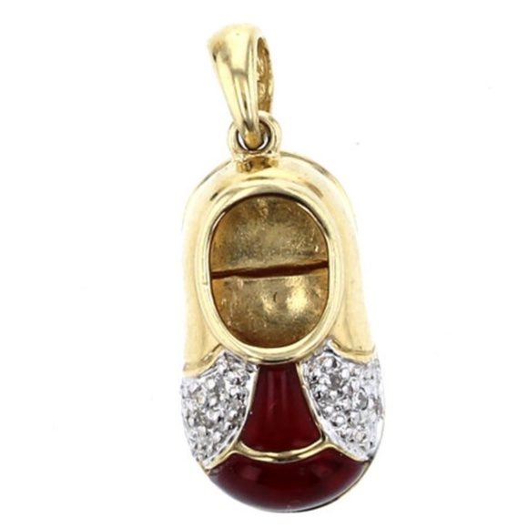 14Kt Gold Diamond & Colored Stone Shoe Charm